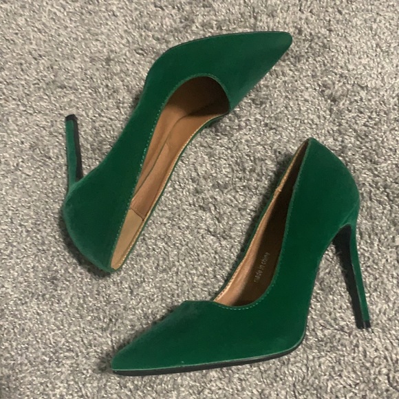 Green Suede Heels - Picture 3 of 5